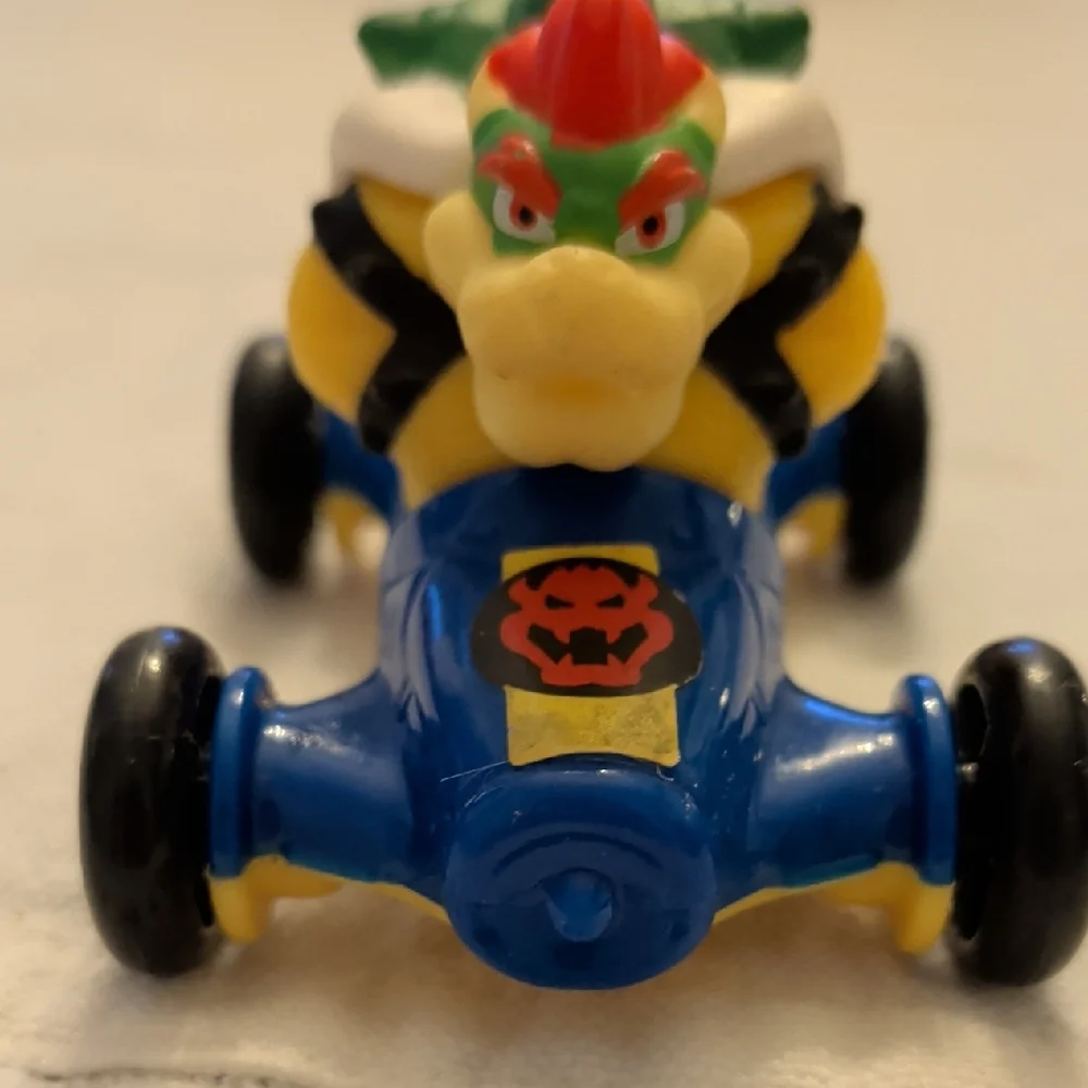 Bowser Super Mario Brothers Blue Racing Car Toy